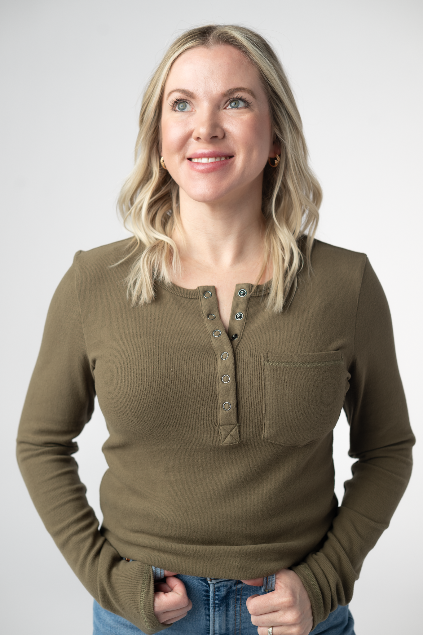 Michelle Mae Georgia Long Sleeve Top - Olive