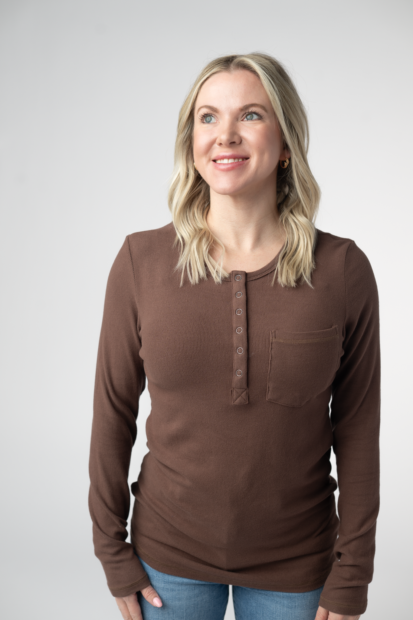 Michelle Mae Georgia Long Sleeve Top - Brown