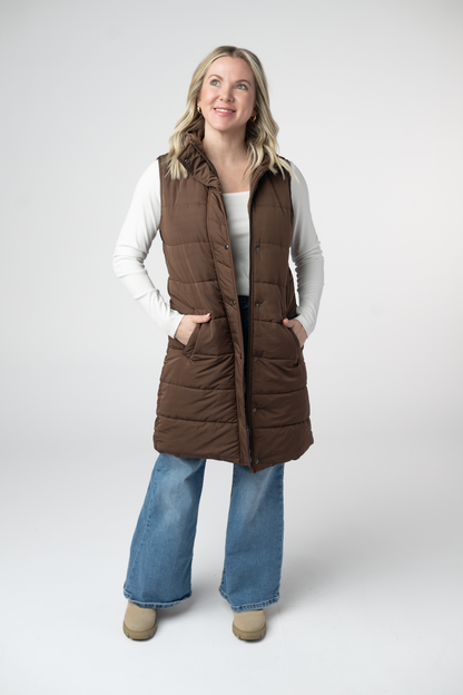Michelle Mae Harlow Long Vest - Brown