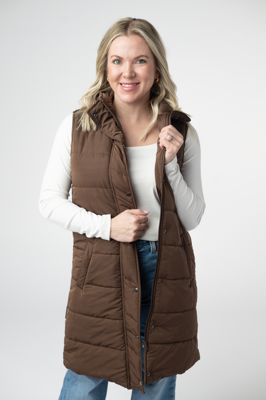 Michelle Mae Harlow Long Vest - Brown