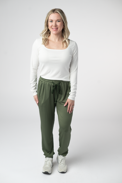Michelle Mae Cloud Joggers - Olive