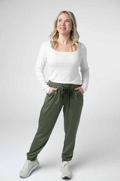 Michelle Mae Cloud Joggers - Olive