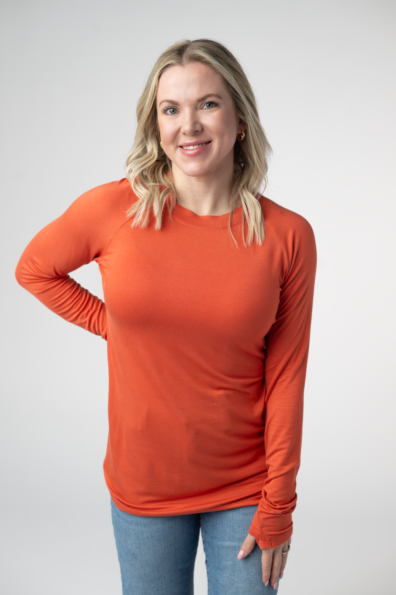 Michelle Mae Blair Long Sleeve Top - Pumpkin