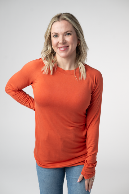 Michelle Mae Blair Long Sleeve Top - Pumpkin