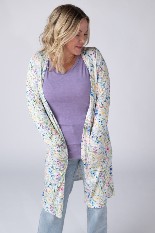 Michelle Mae Classic Cardigan - Cottage Floral
