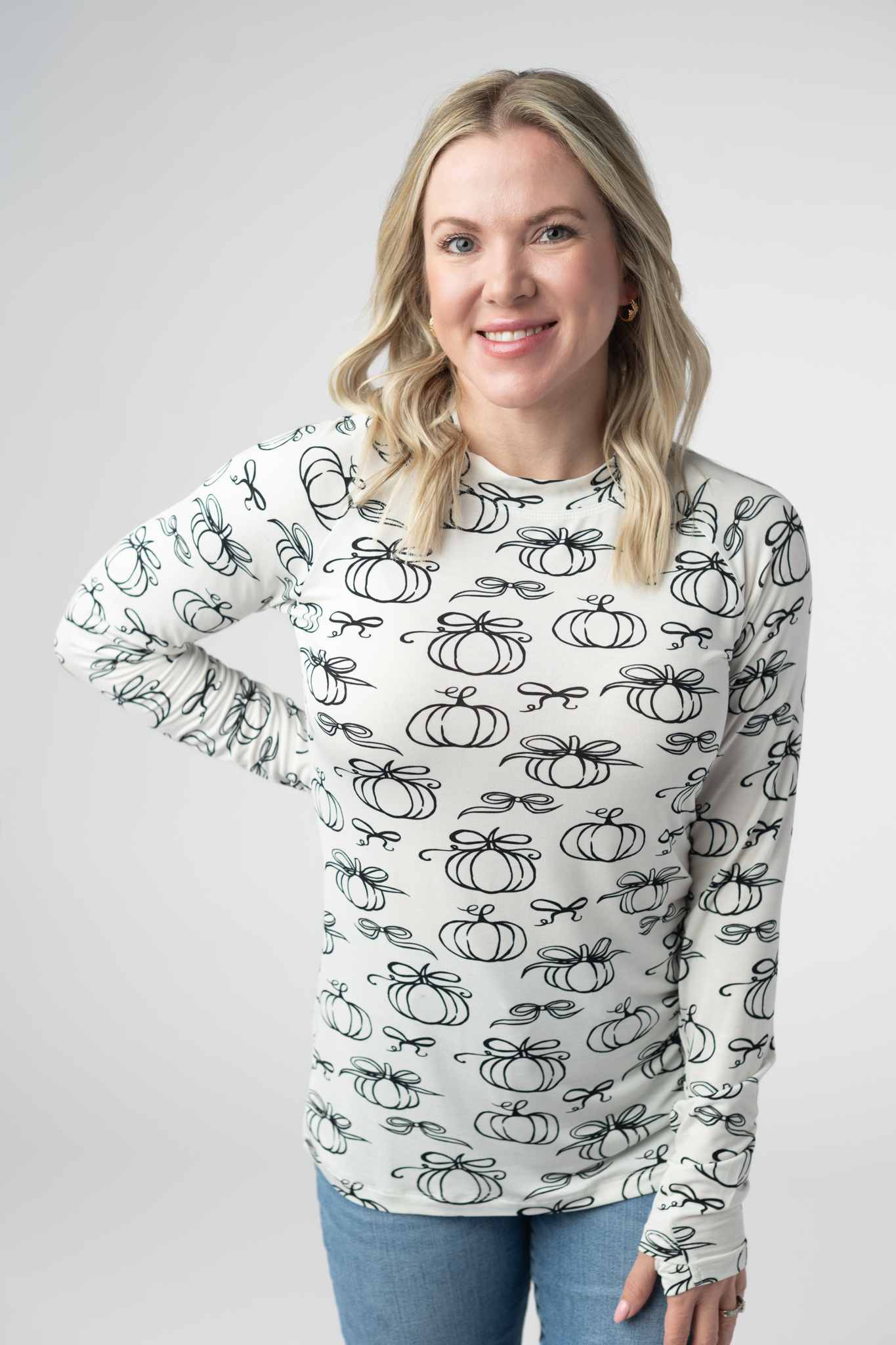 Michelle Mae Blair Long Sleeve Top - Classic Pumpkins