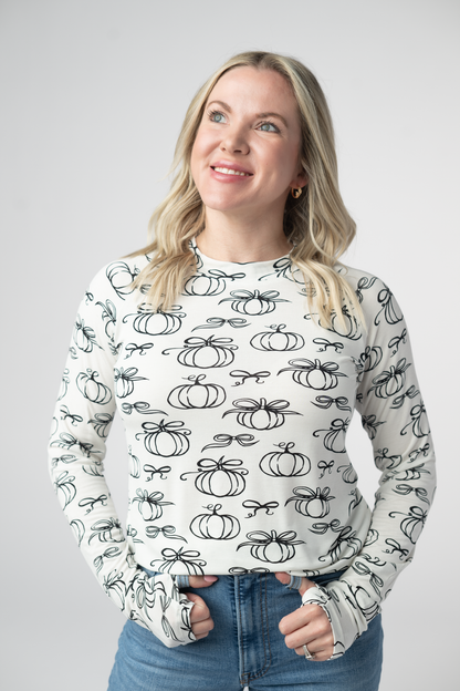 Michelle Mae Blair Long Sleeve Top - Classic Pumpkins