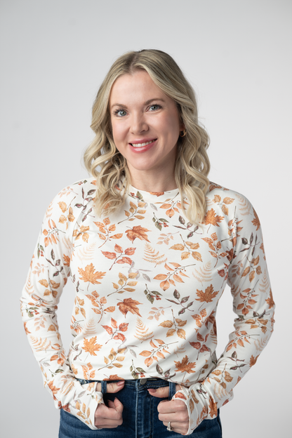 Michelle Mae Blair Long Sleeve Top - Harvest Leaves