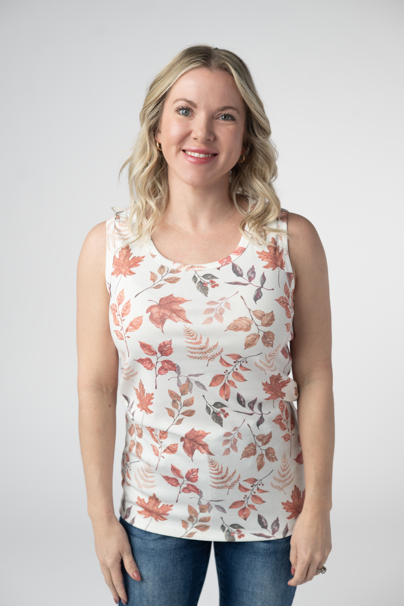 PREORDER Michelle Mae Ava Tank - Harvest Leaves