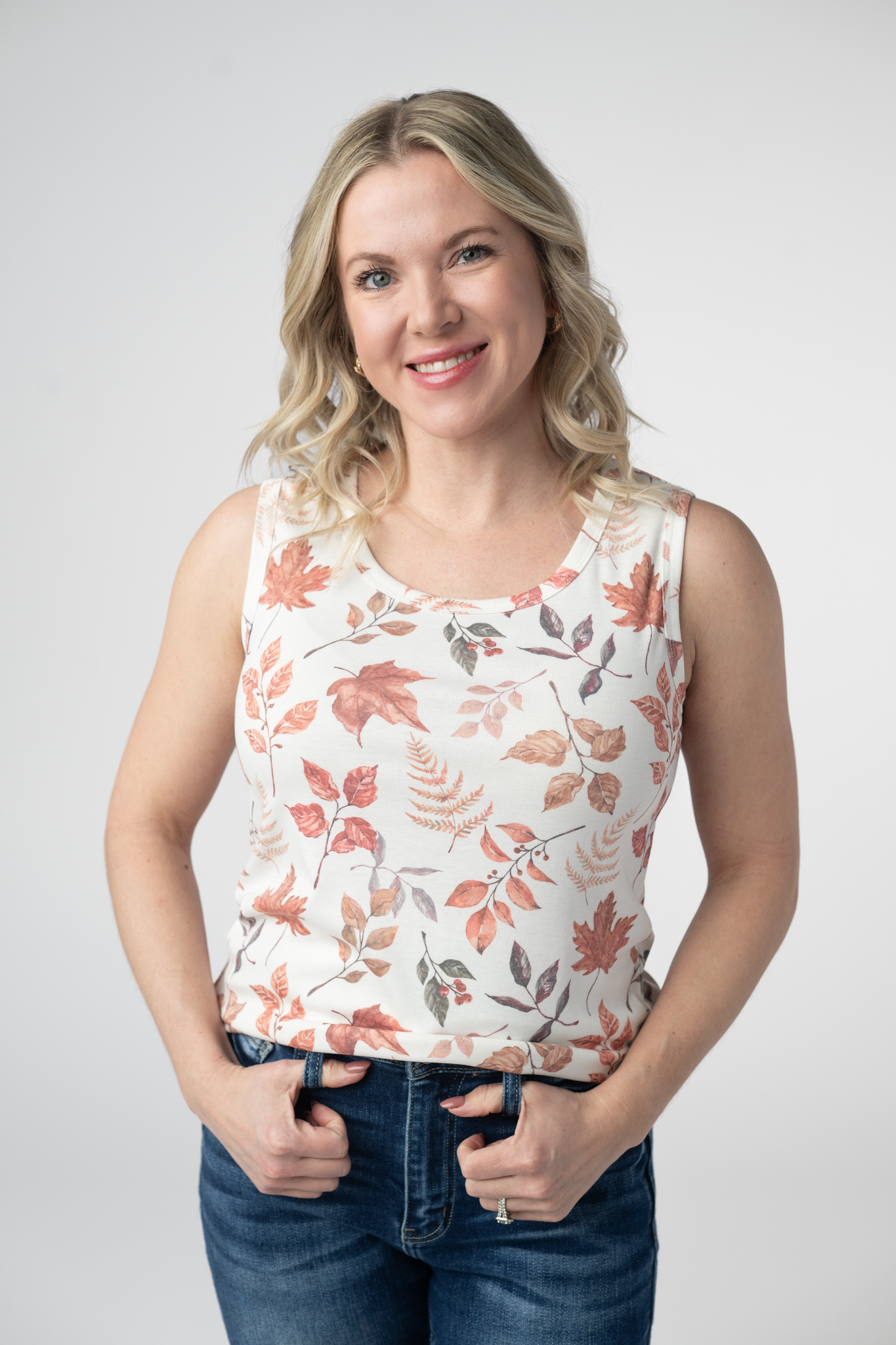 PREORDER Michelle Mae Ava Tank - Harvest Leaves
