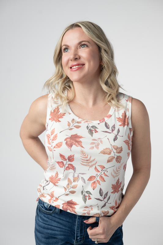 PREORDER Michelle Mae Ava Tank - Harvest Leaves