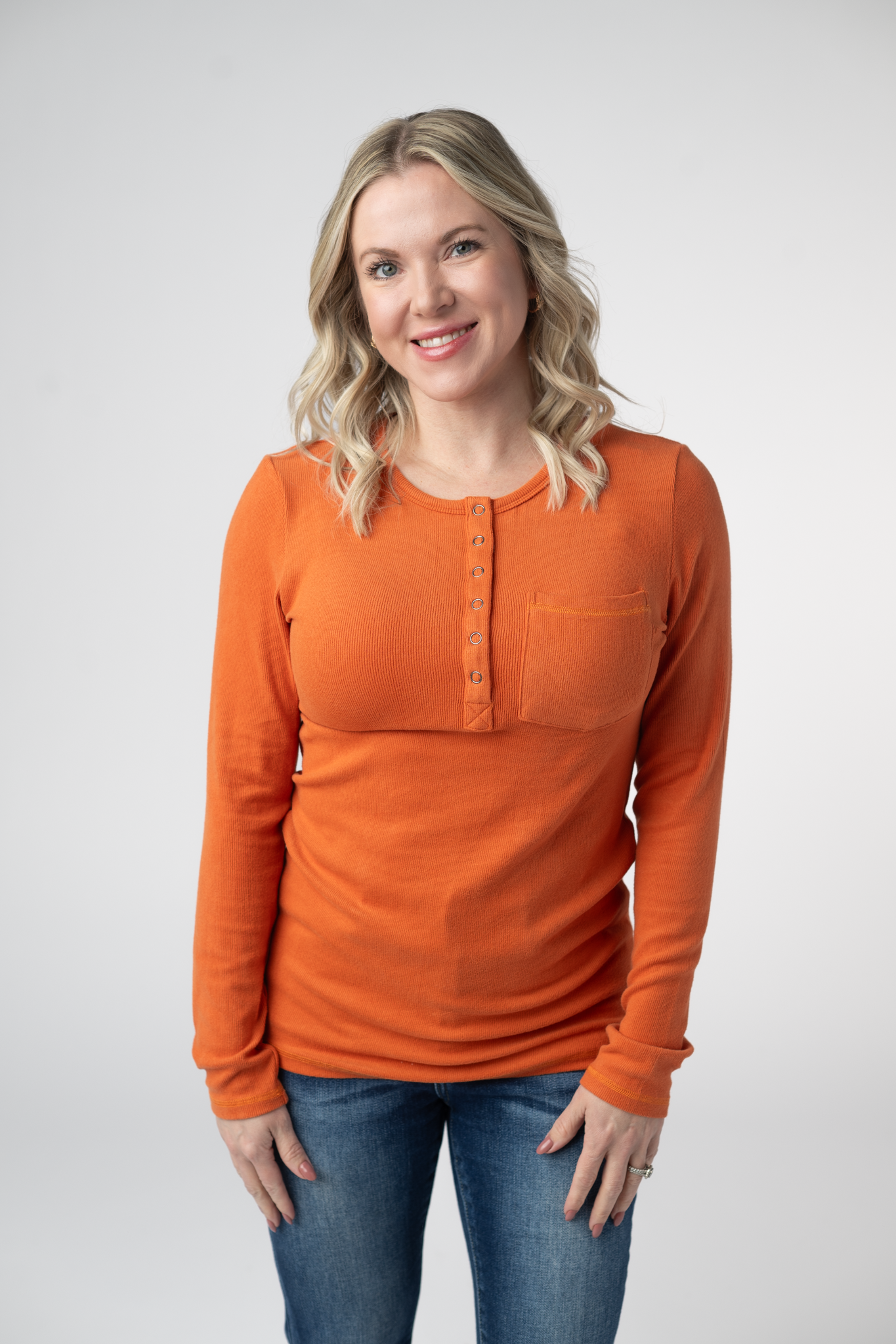 Michelle Mae Georgia Long Sleeve Top - Pumpkin Spice