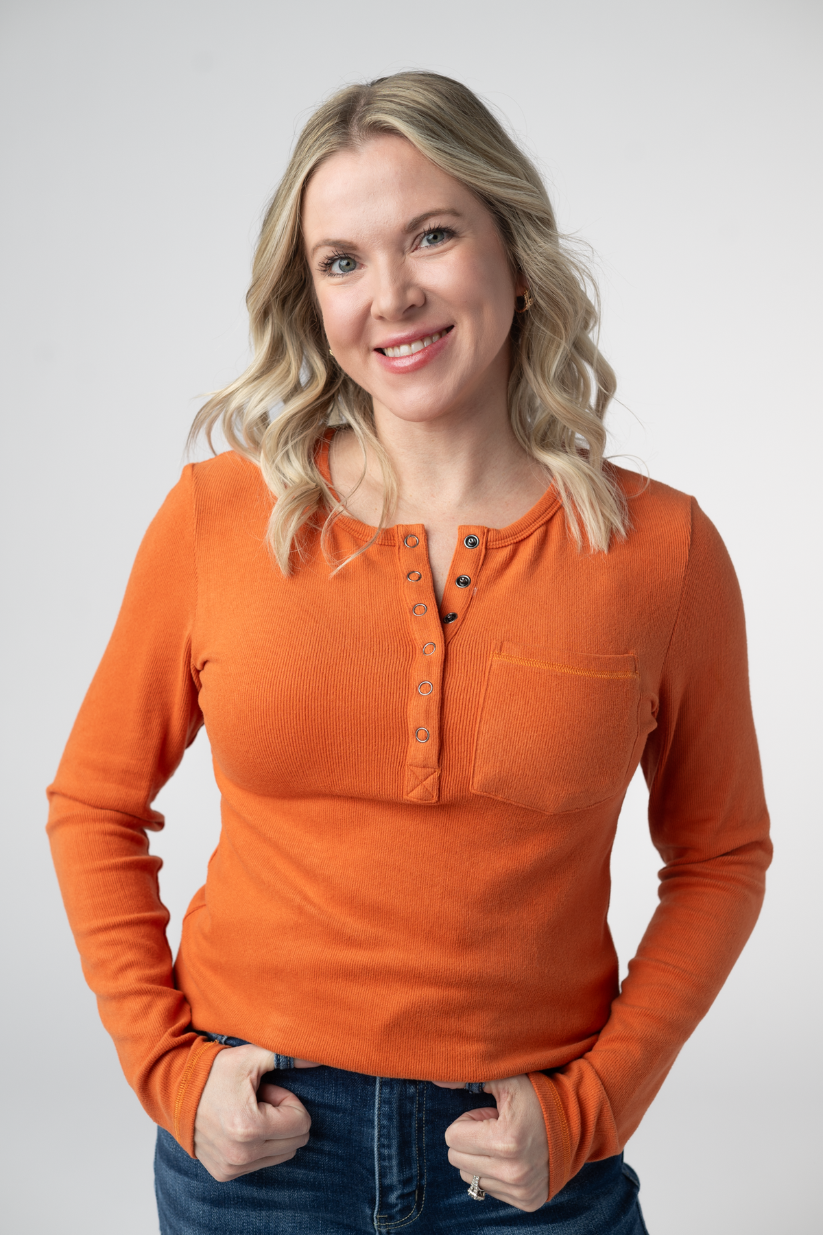 Michelle Mae Georgia Long Sleeve Top - Pumpkin Spice