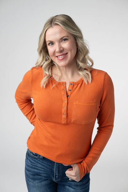 Michelle Mae Georgia Long Sleeve Top - Pumpkin Spice