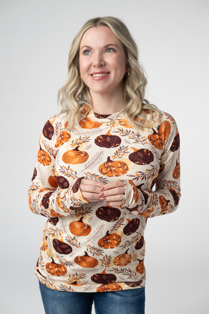 Michelle Mae Blair Long Sleeve Top - Autumn Gourds