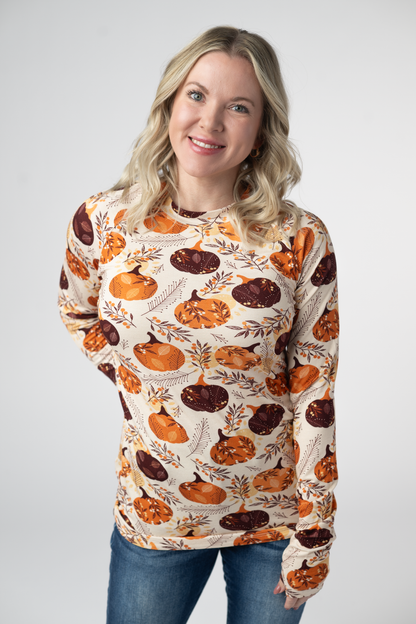 Michelle Mae Blair Long Sleeve Top - Autumn Gourds