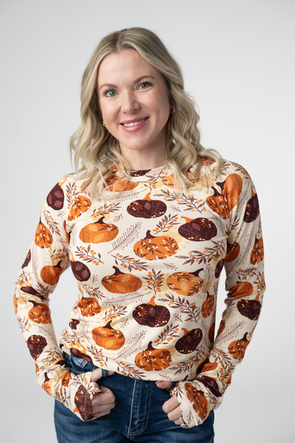 Michelle Mae Blair Long Sleeve Top - Autumn Gourds