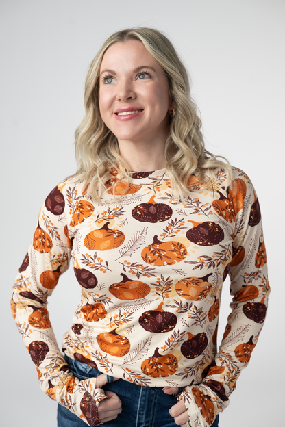 Michelle Mae Blair Long Sleeve Top - Autumn Gourds