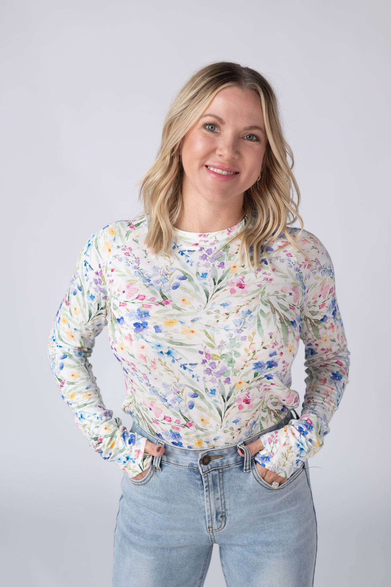Michelle Mae Blair Long Sleeve Top - Cottage Floral