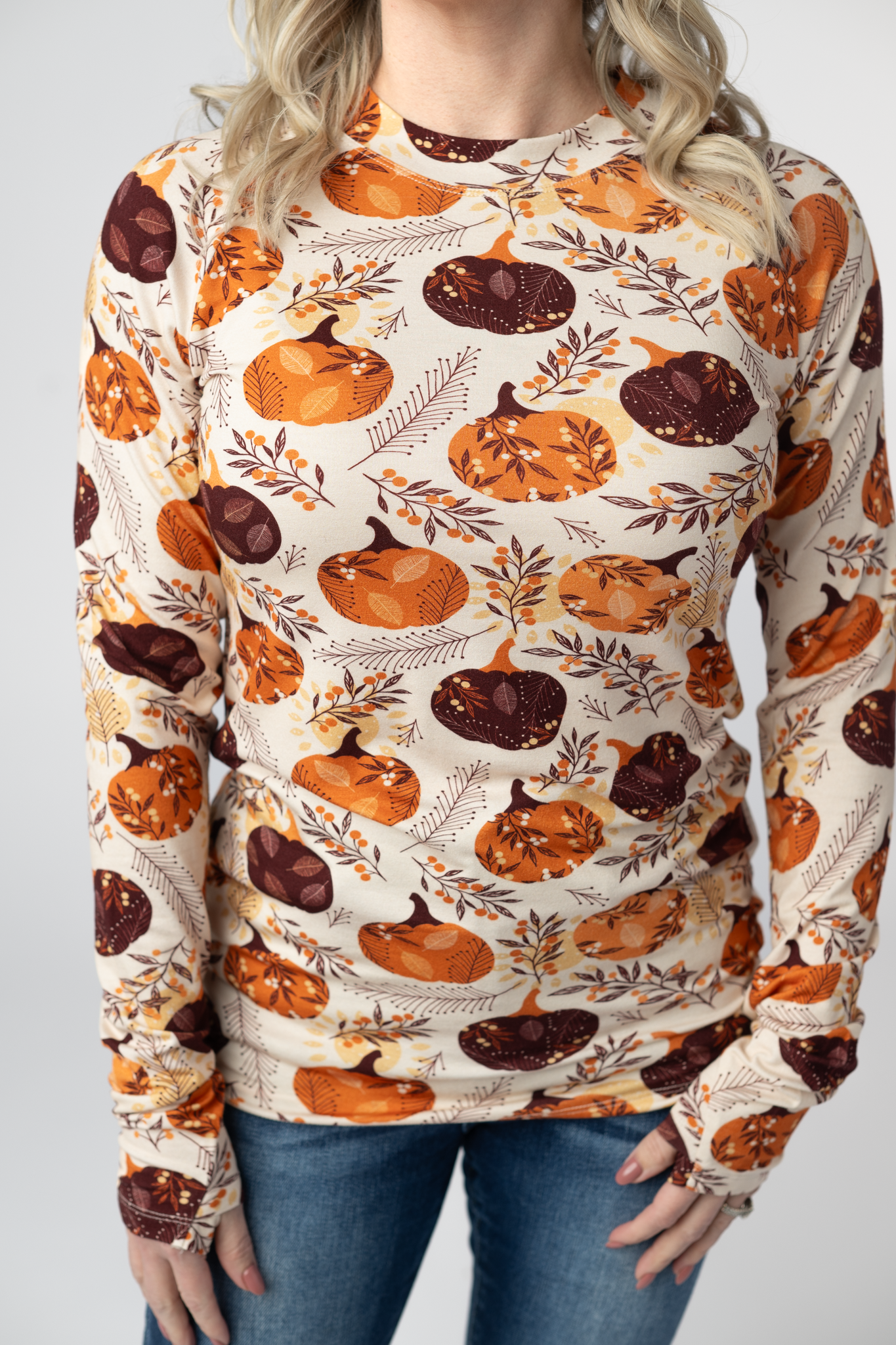 Michelle Mae Blair Long Sleeve Top - Autumn Gourds