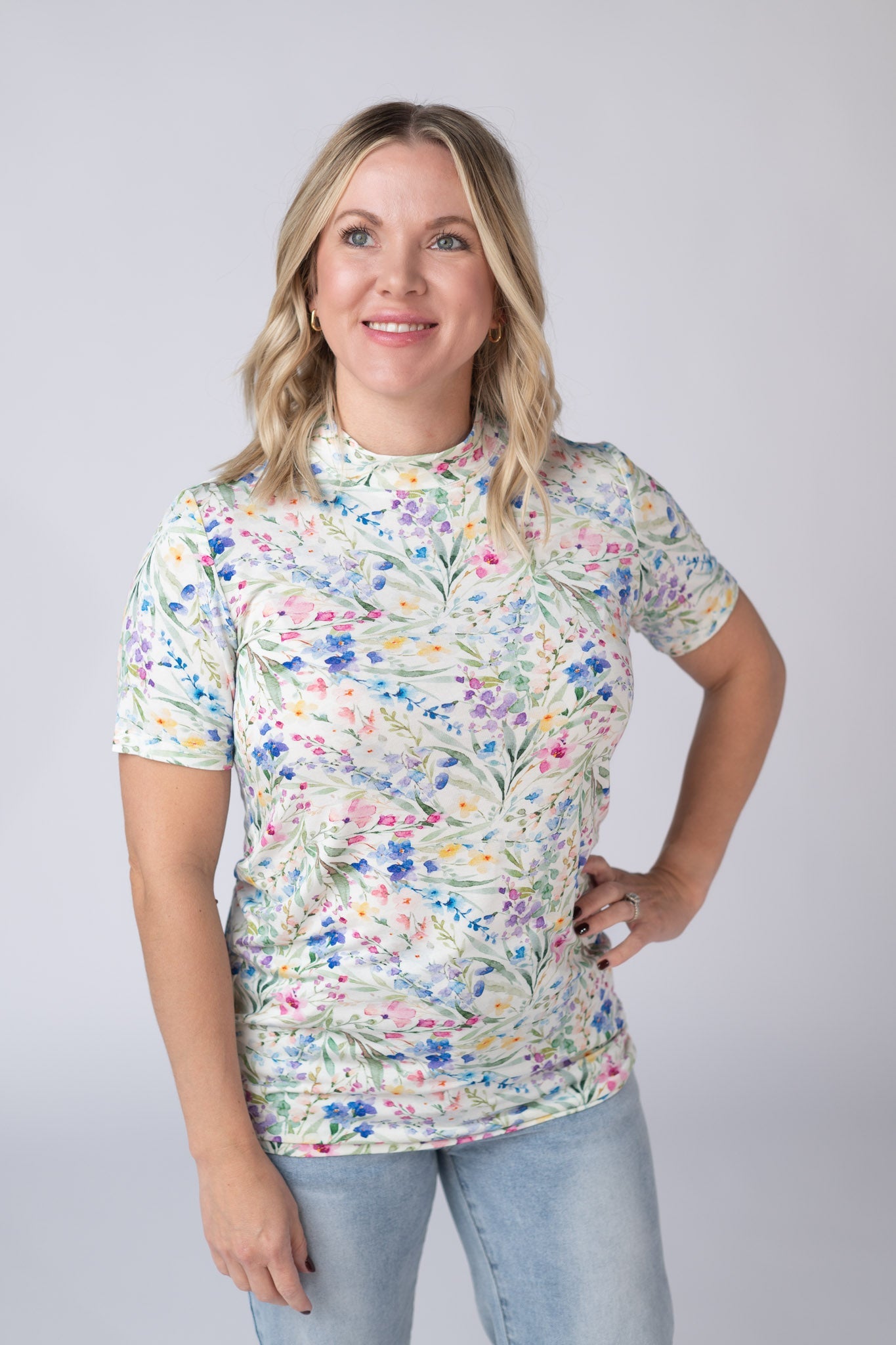 Michelle Mae Blair Short Sleeve Top - Cottage Floral