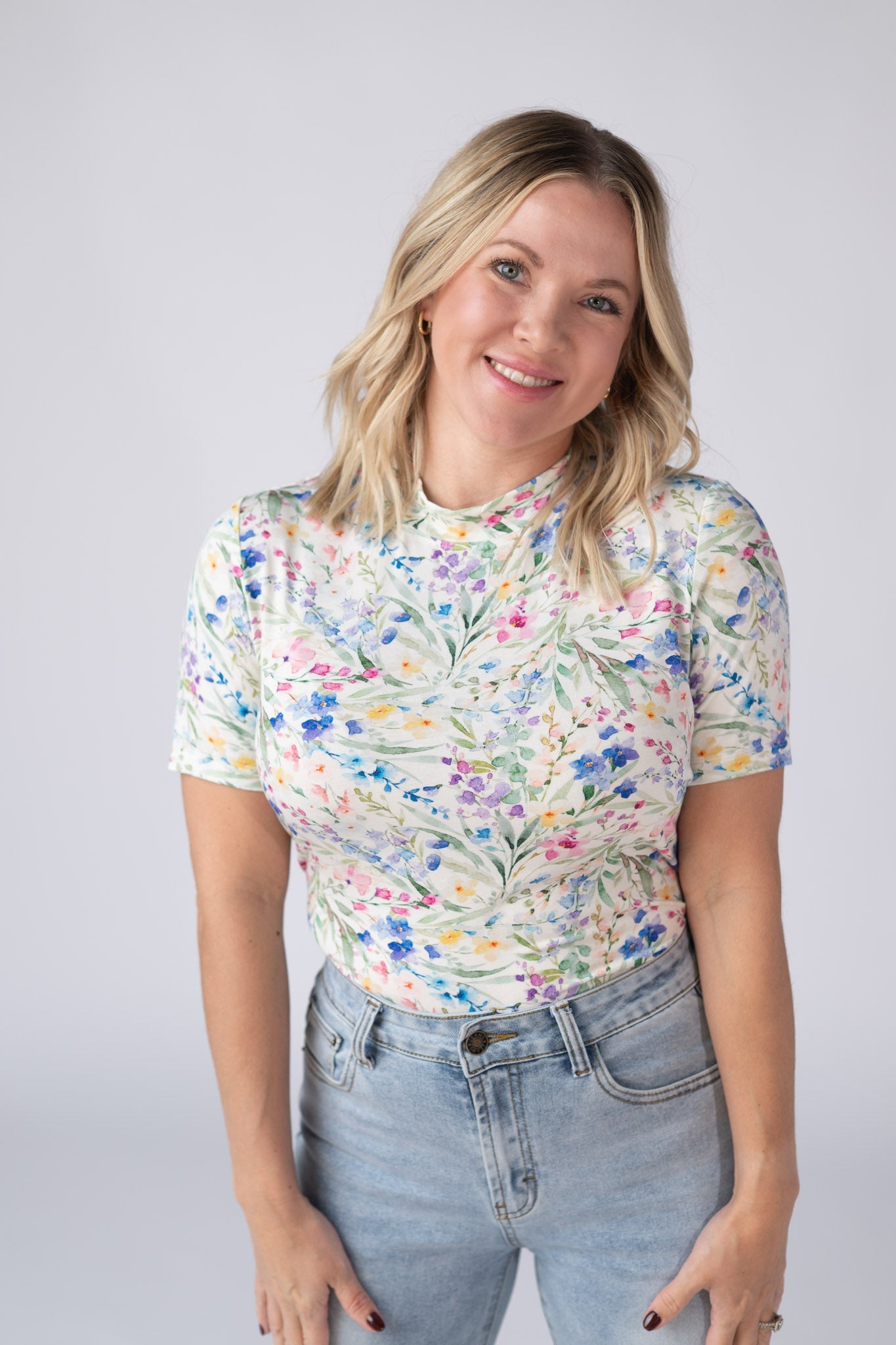 Michelle Mae Blair Short Sleeve Top - Cottage Floral