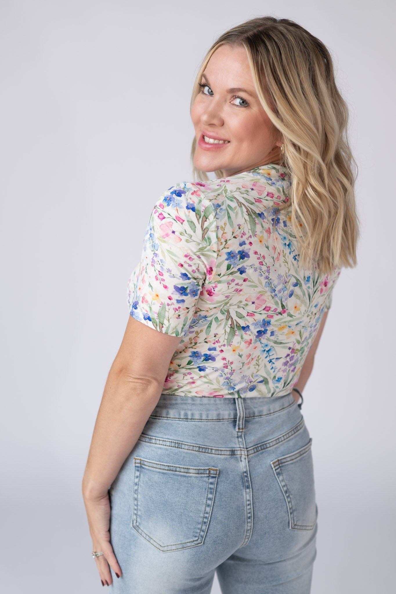 Michelle Mae Blair Short Sleeve Top - Cottage Floral
