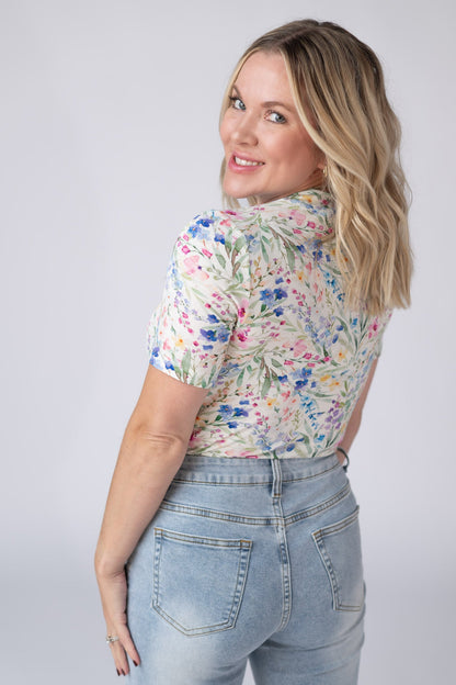 Michelle Mae Blair Short Sleeve Top - Cottage Floral