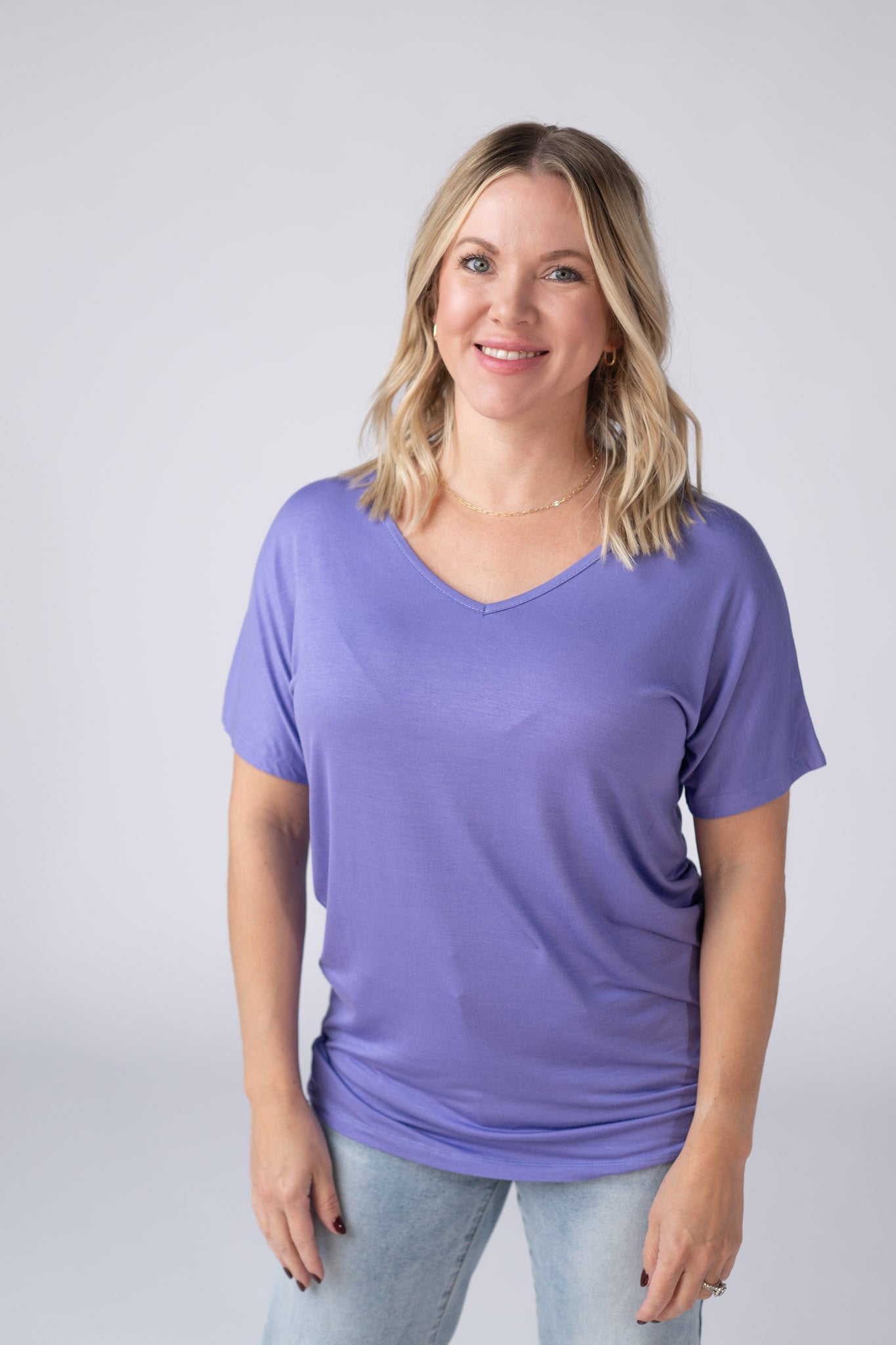 Michelle Mae Chloe Cozy Tee - Periwinkle Purple