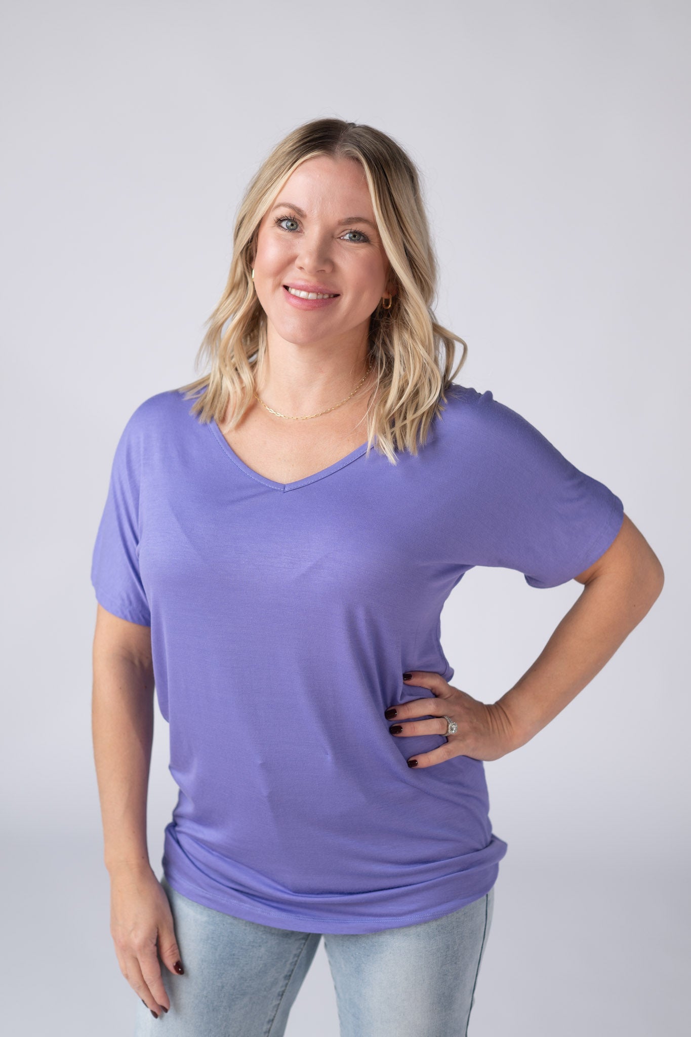 Michelle Mae Chloe Cozy Tee - Periwinkle Purple