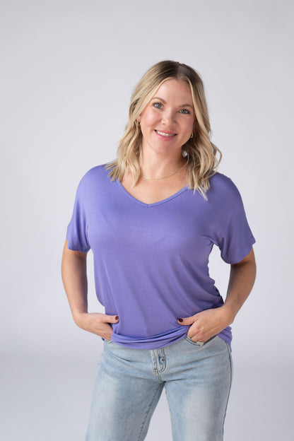 Michelle Mae Chloe Cozy Tee - Periwinkle Purple