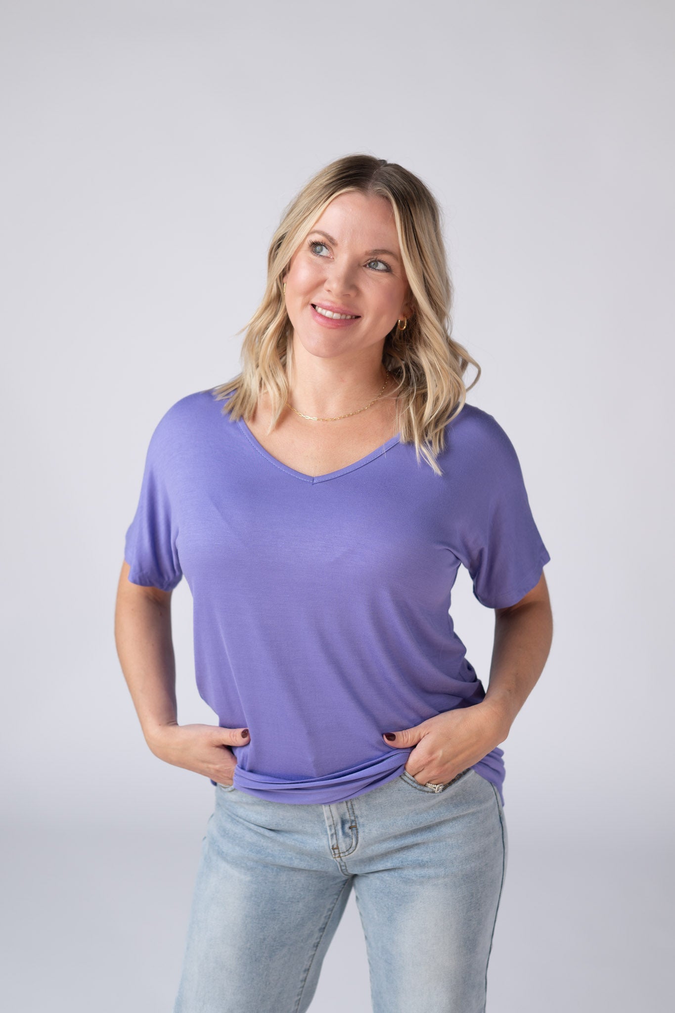 Michelle Mae Chloe Cozy Tee - Periwinkle Purple