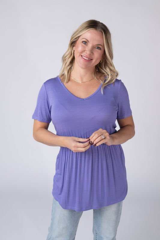 Michelle Mae Sarah Ruffle Short Sleeve - Periwinkle Purple