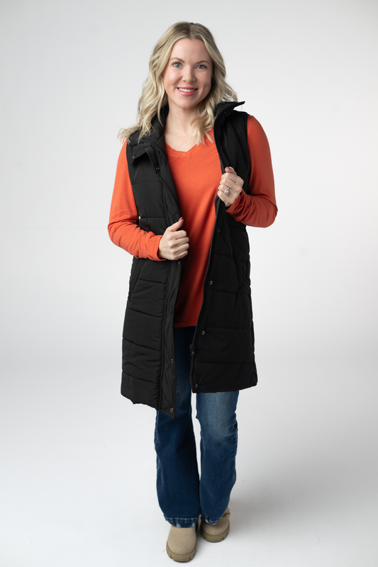 Michelle Mae Harlow Long Vest - Black