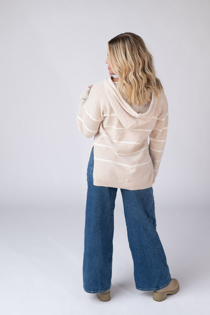Michelle Mae Maddie Striped Hoodie - Natural
