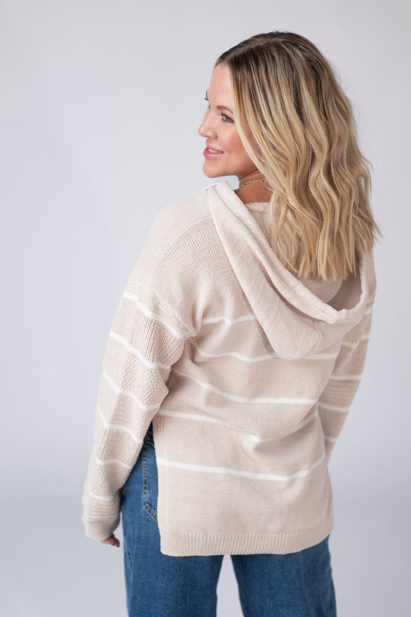 Michelle Mae Maddie Striped Hoodie - Natural