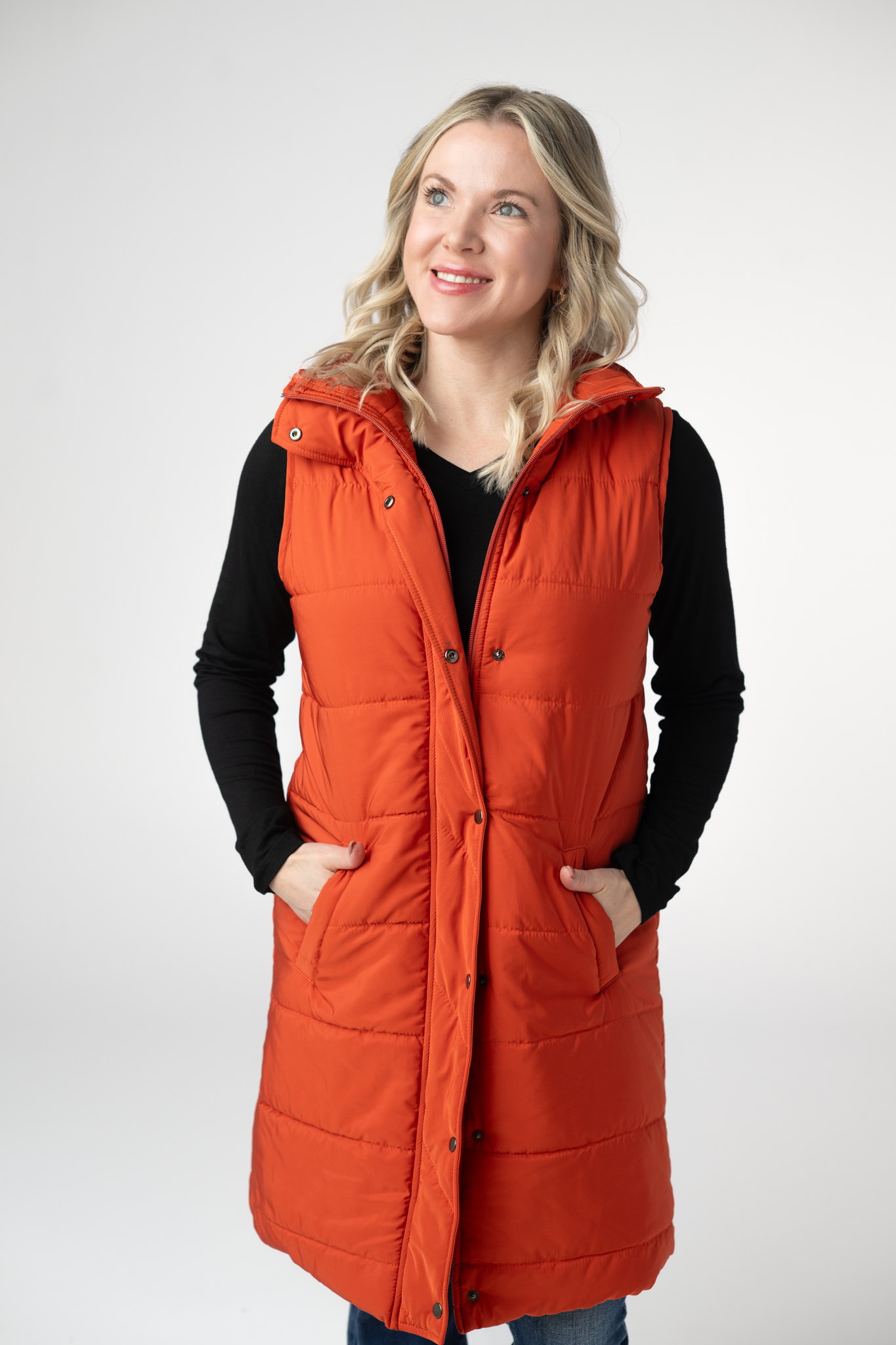 PREORDER: Michelle Mae Harlow Long Vest - Pumpkin