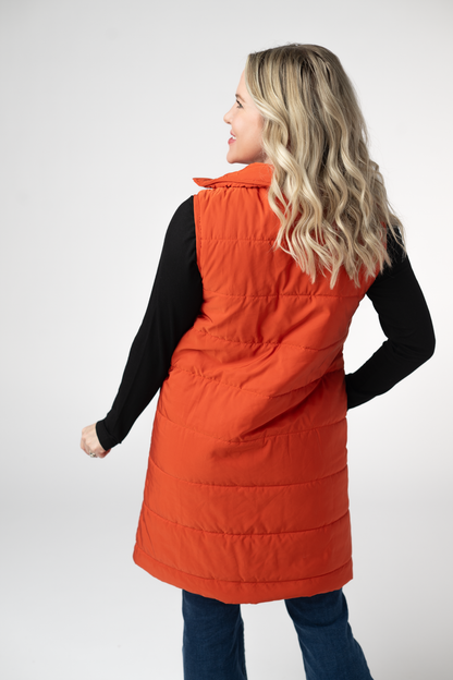 PREORDER: Michelle Mae Harlow Long Vest - Pumpkin