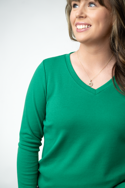 Michelle Mae Leah Long Sleeve Top - Green