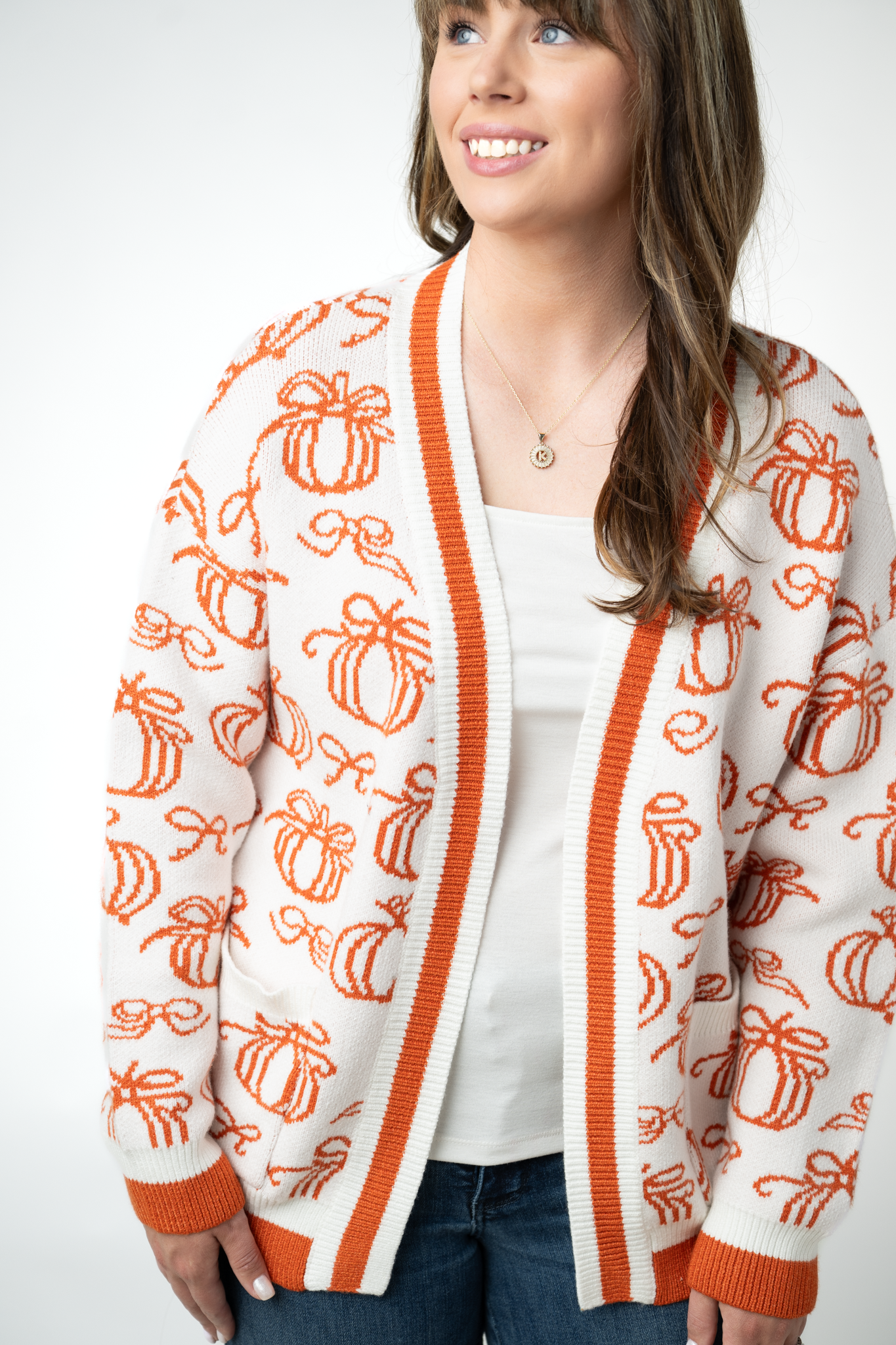 Michelle Mae Pumpkins Pocket Cardigan