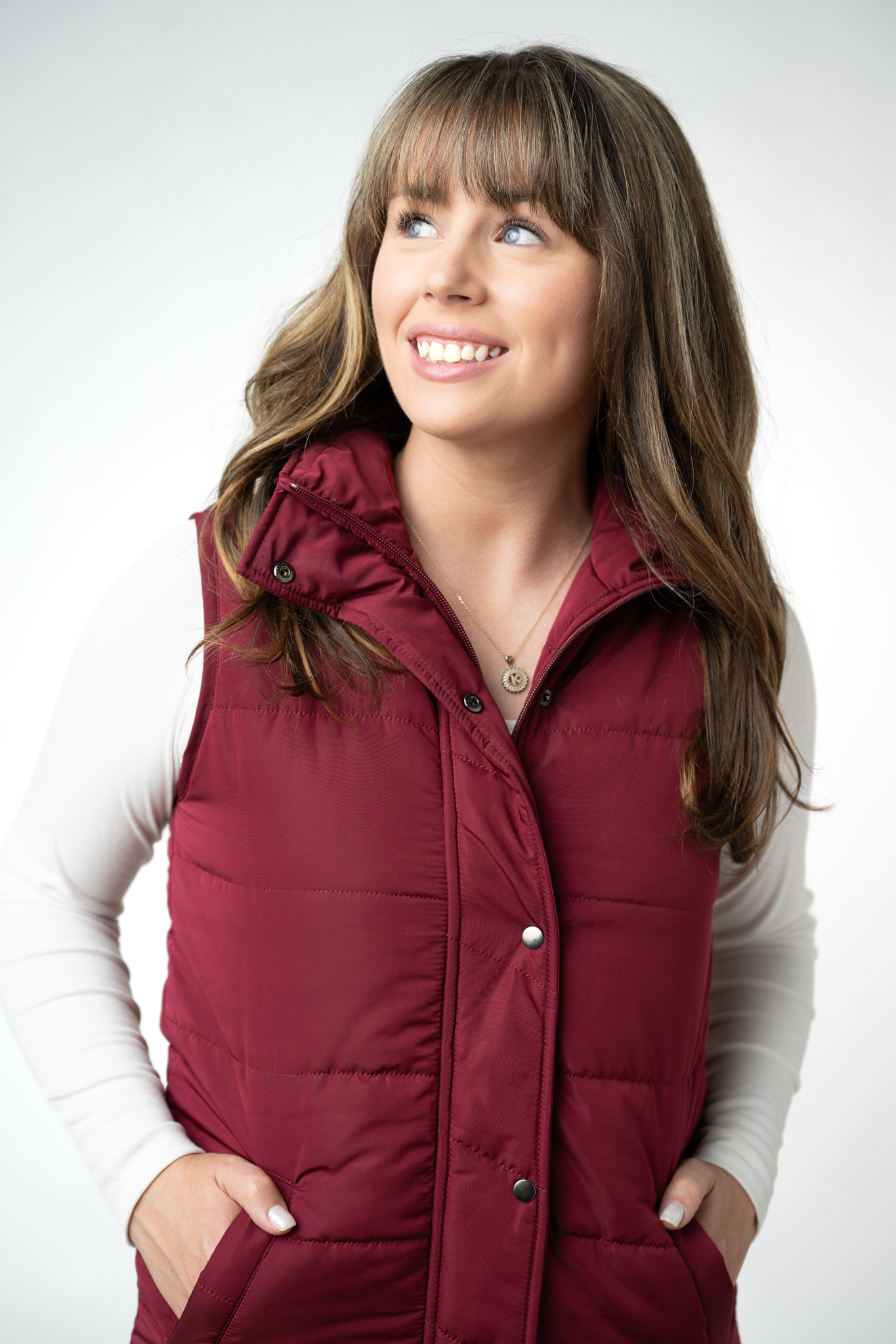 Michelle Mae Harlow Long Vest - Burgundy