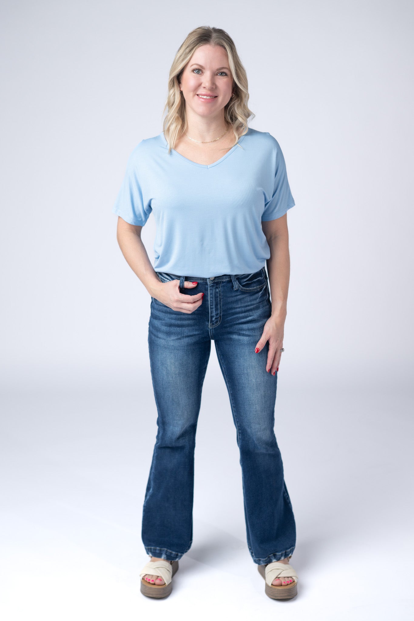Michelle Mae Chloe Cozy Tee - Sky Blue