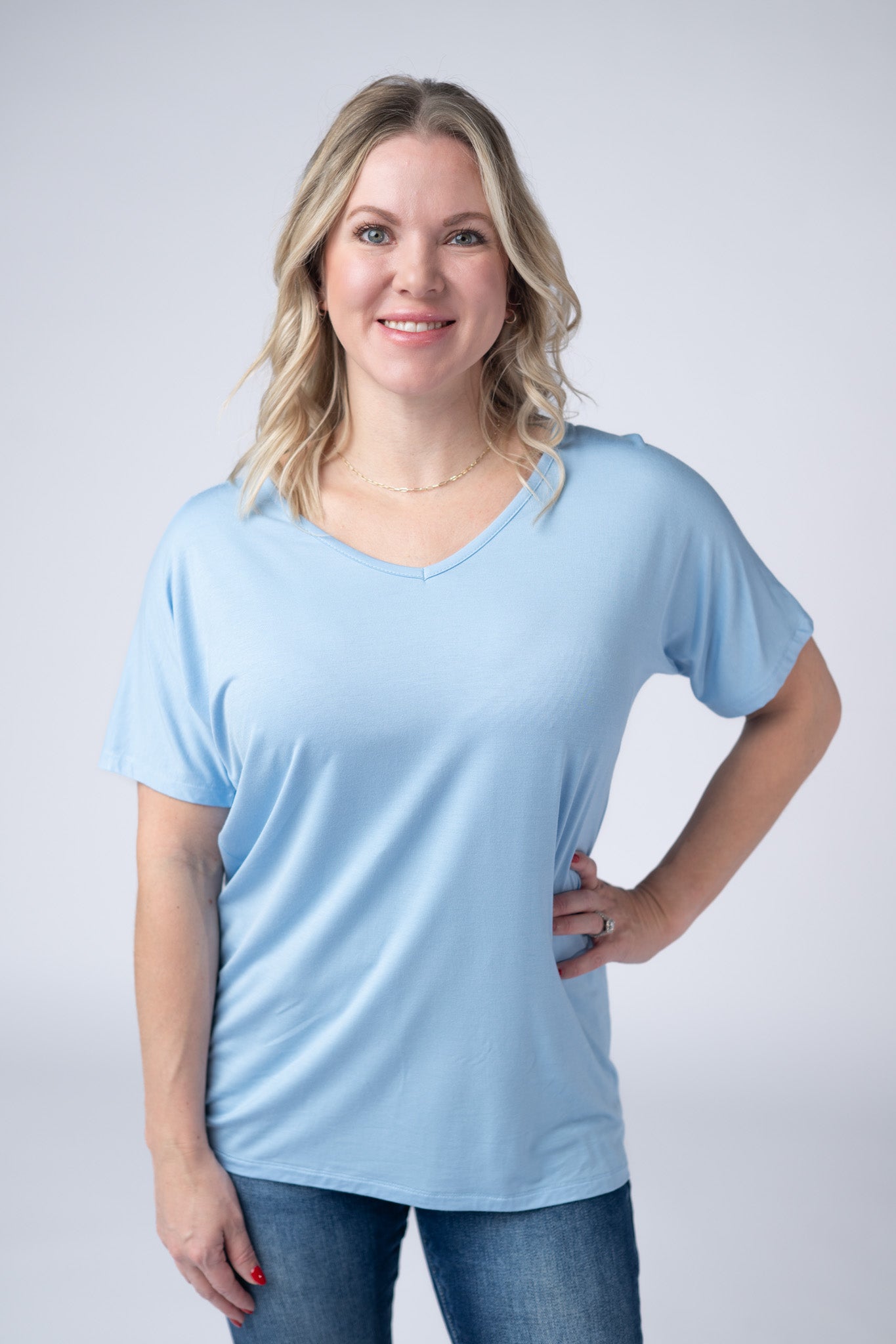 Michelle Mae Chloe Cozy Tee - Sky Blue
