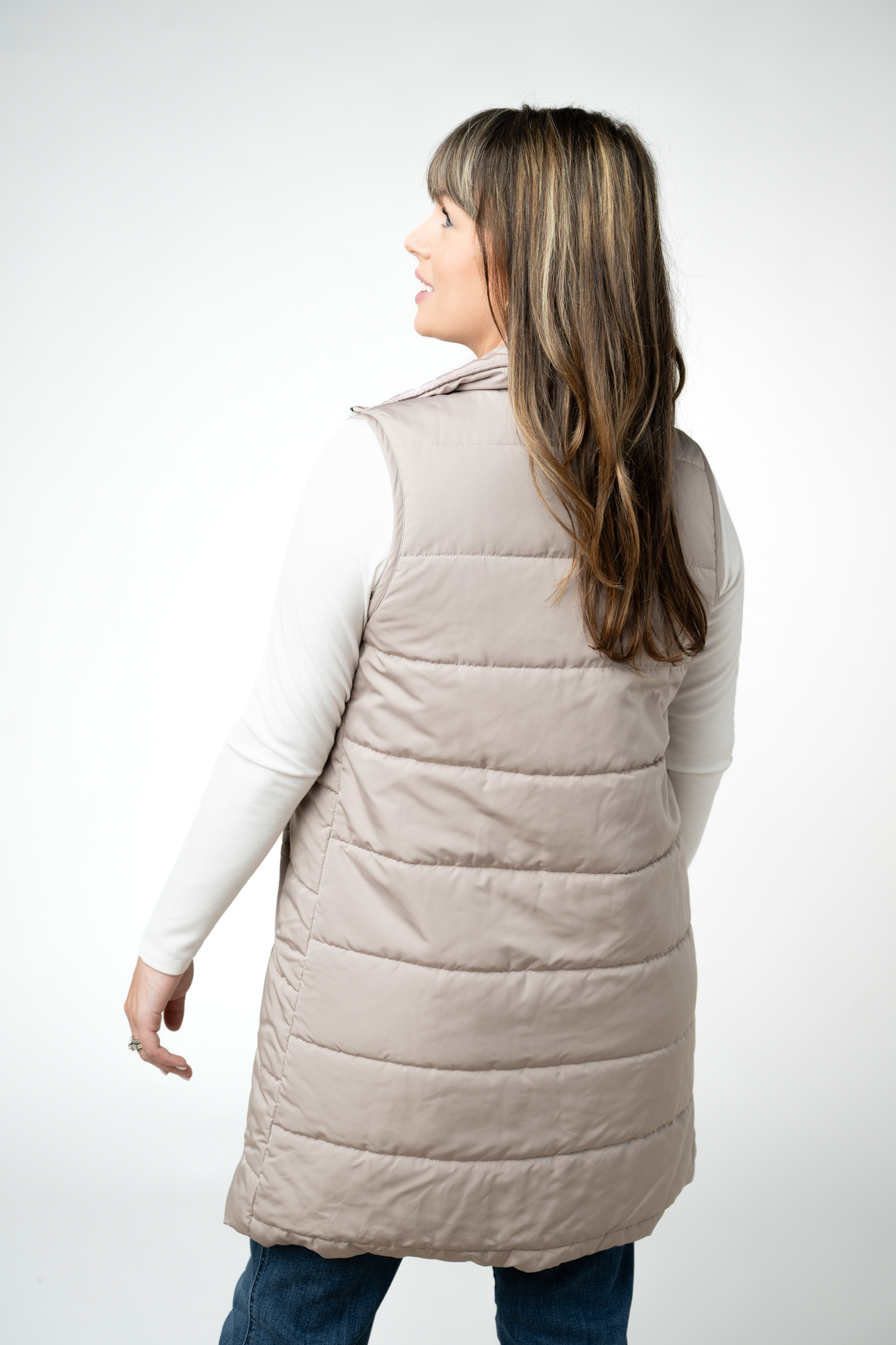 Michelle Mae Harlow Long Vest - Latte