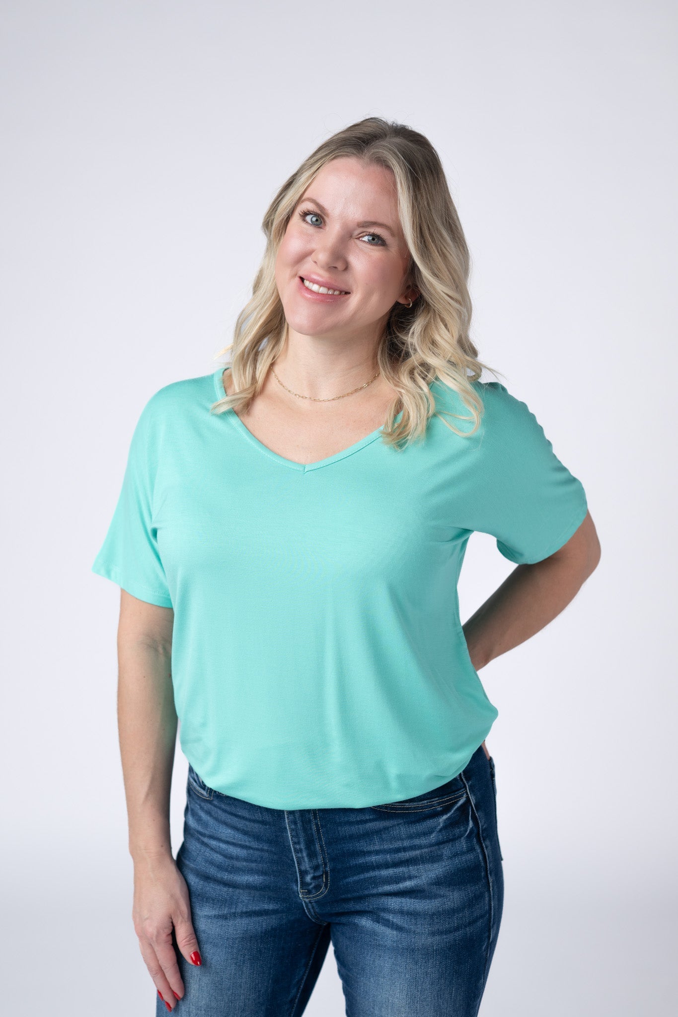 Michelle Mae Chloe Cozy Tee - Turquoise