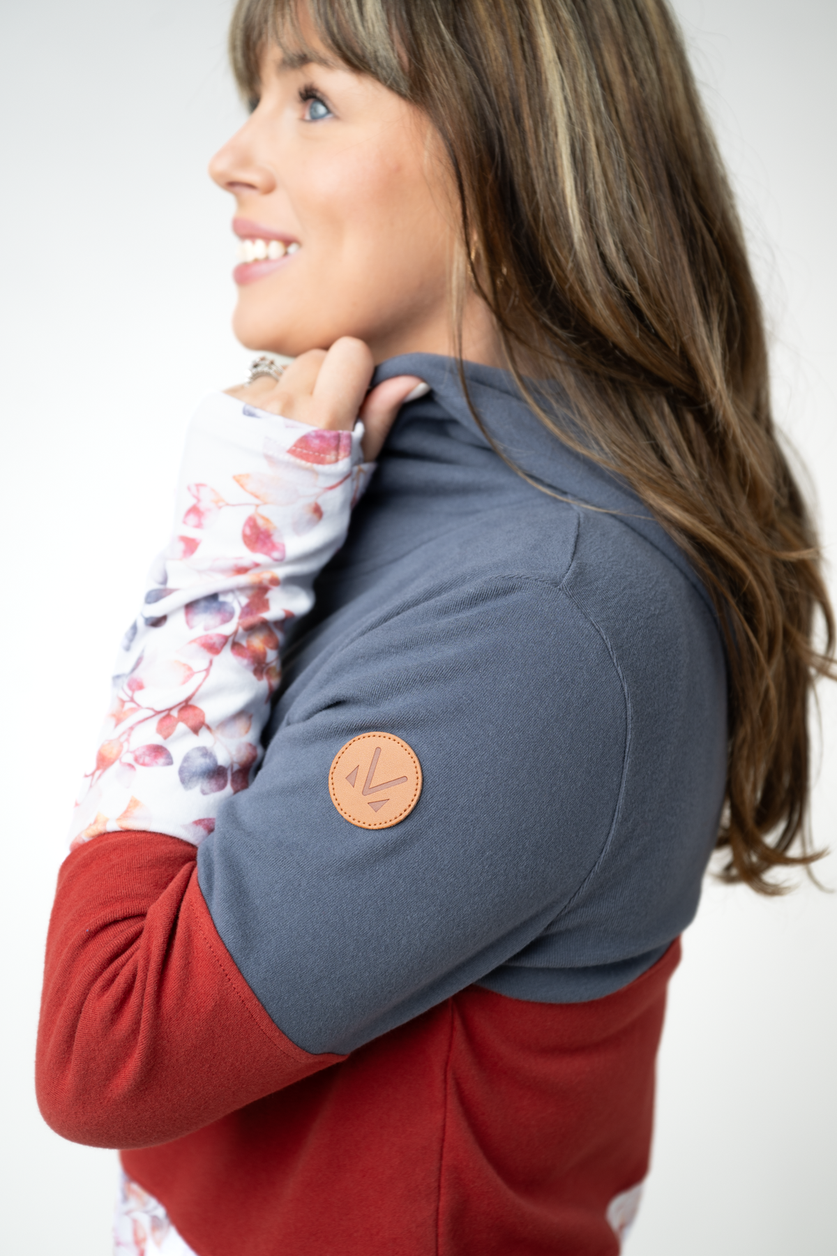 Michelle Mae Colorblock Fullzip - Autumn Watercolor Mix