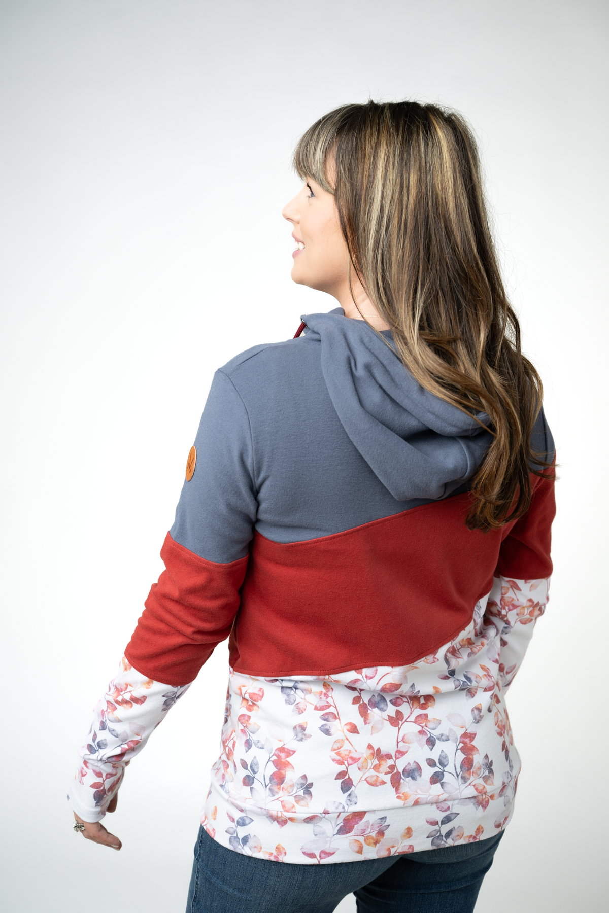 Michelle Mae Colorblock Fullzip - Autumn Watercolor Mix