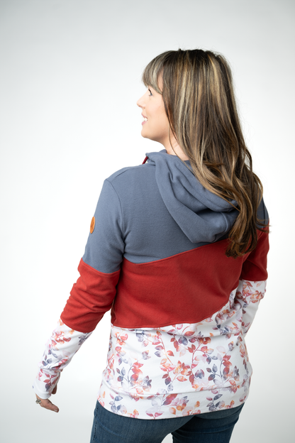 Michelle Mae Colorblock Fullzip - Autumn Watercolor Mix