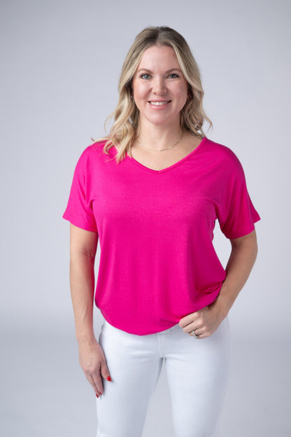 Michelle Mae Chloe Cozy Tee - Hot Pink