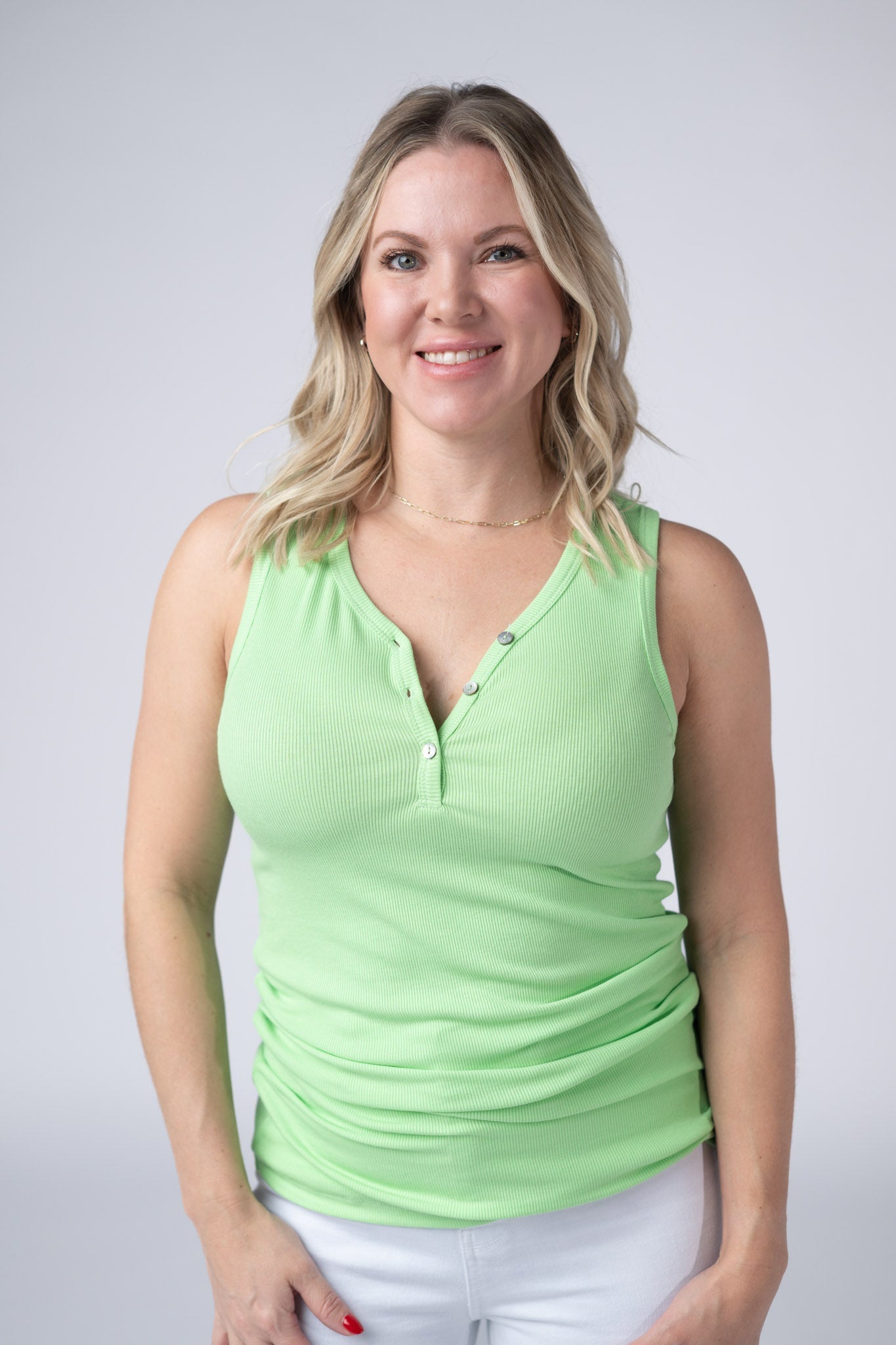 Michelle Mae Addison Tank - Lime